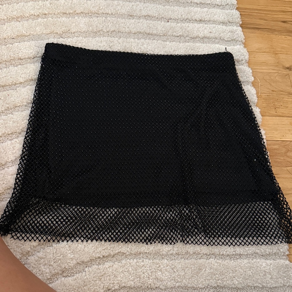 Bar III Black Mesh Mini Skirt